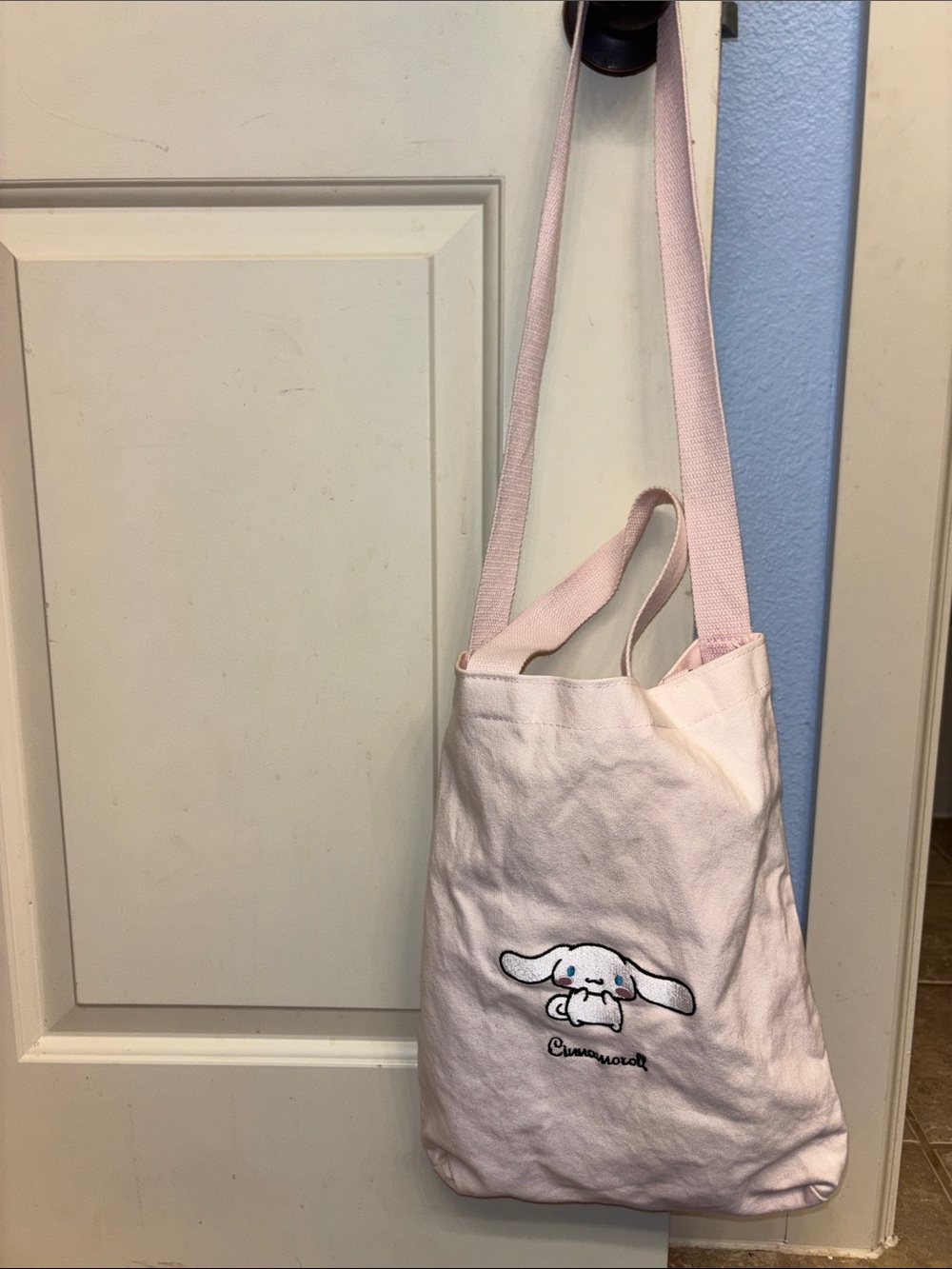 Sanrio Cinnamoroll Pink Canvas Tote convertible strap shoulder crossbody - Picture 2 of 6